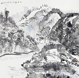 樓文偉 山居暮色圖片