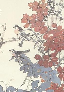 紅葉小鳥圖片