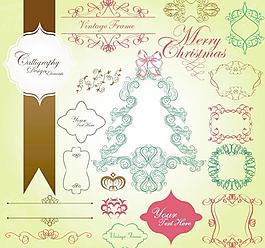 歐式花紋邊框裝飾元素圖片