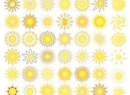 太陽的元素集合的矢量