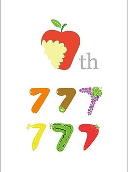 創(chuàng)意7字形水果圖片