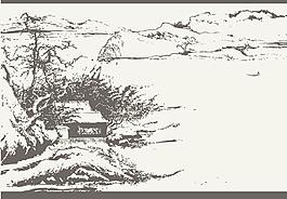山水画矢量图片