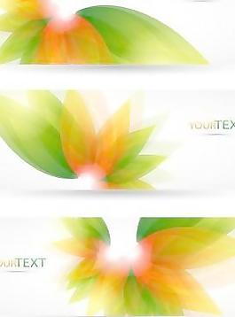 夢幻花朵banner背景模板矢量4