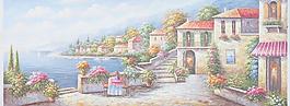 油画地中海风光图片