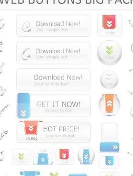 Web20下载按钮图标矢量