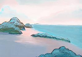 油畫 海岸風光圖片