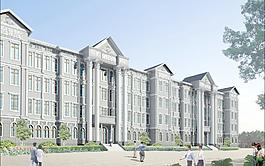 纯欧式建筑效果图图片