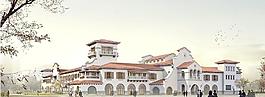 歐式別墅建筑效果圖圖片