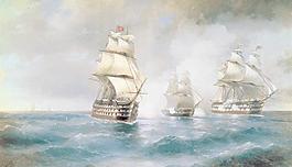 航海大海油畫圖片