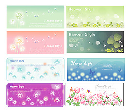 開花植物banner矢量