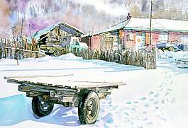 農(nóng)家木板車圖片