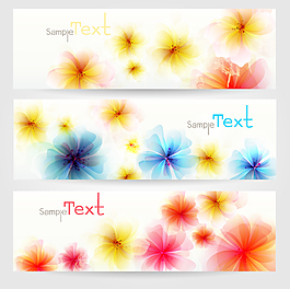 精致的花朵banner02vector