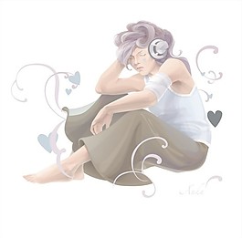 女人聽了音樂藝術的載體