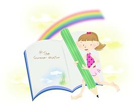 孩子們夏天矢量1