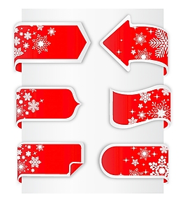 圣誕紙絲帶banner標(biāo)簽標(biāo)簽