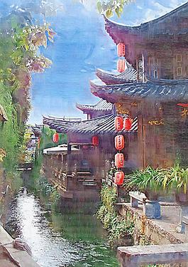 油畫 鄉(xiāng)村風(fēng)景圖片