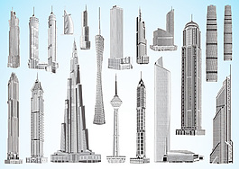 矢量世界著名的高層建筑