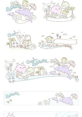 孩子們夏天的向量