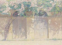 住宅鮮花油畫圖片