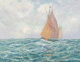 大海油畫圖片