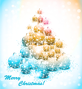 豐富多彩的圣誕樹01矢量