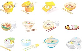 卡通食品圖標矢量