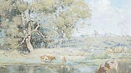 山水油画图片