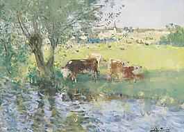沼泽油画图片