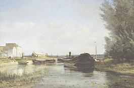 水岸油画图片