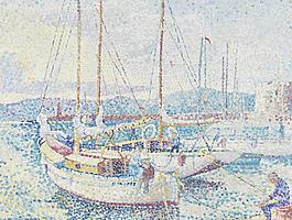 小船油画图片