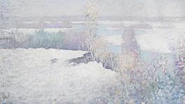 河流油畫圖片