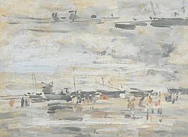 城镇风光油画图片