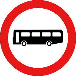 公共汽車道路標(biāo)志剪貼畫