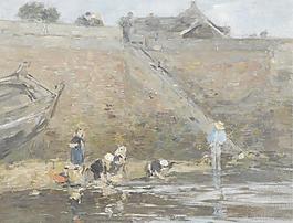 水岸油画图片