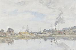 河流油畫圖片