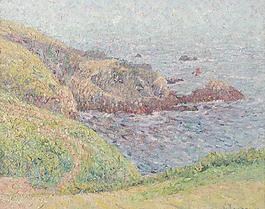 海邊油畫圖片