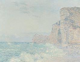 海邊油畫圖片