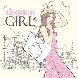 動漫時尚美女04矢量