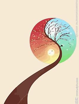 樹與太陽圖片