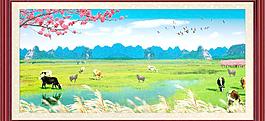 自然風景山水畫圖片
