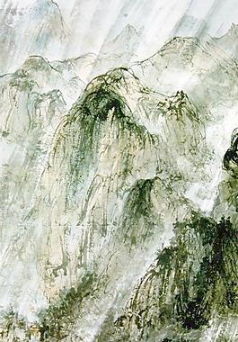 千峰送雨图片