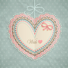 valentine39s天心形標簽02矢量