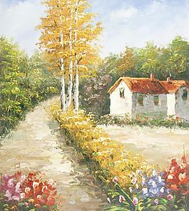 樹林風(fēng)景油畫圖片