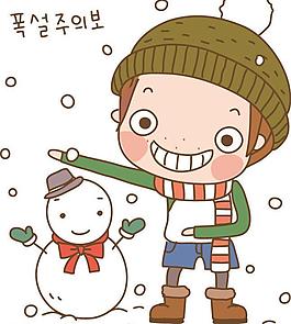 堆雪人圖片