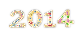2014新年的形狀的姜餅分離