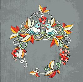 古典小鳥(niǎo)鮮花圖片