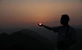 下山的太阳图片