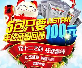 購物狂歡感恩回饋PSD廣告素