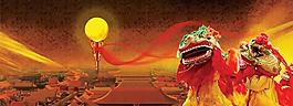 恢弘大氣傳統(tǒng)舞獅PSD分層素