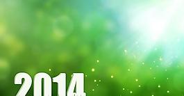 清新綠色2014新年背景PSD分